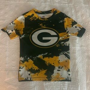 NFL Green Bay Packers Splash Design Tee - Green, Yellow, and White